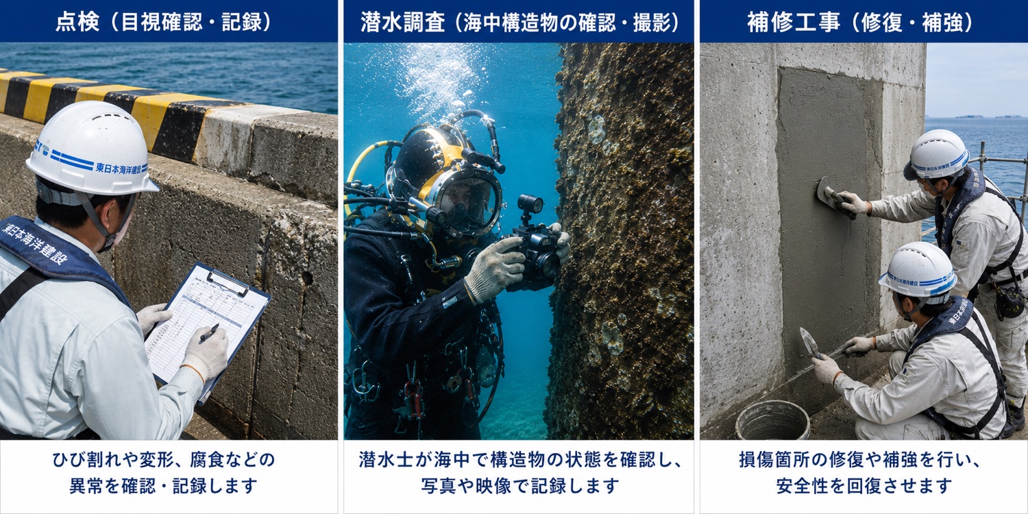 港湾施設の維持管理では何をしているのか
