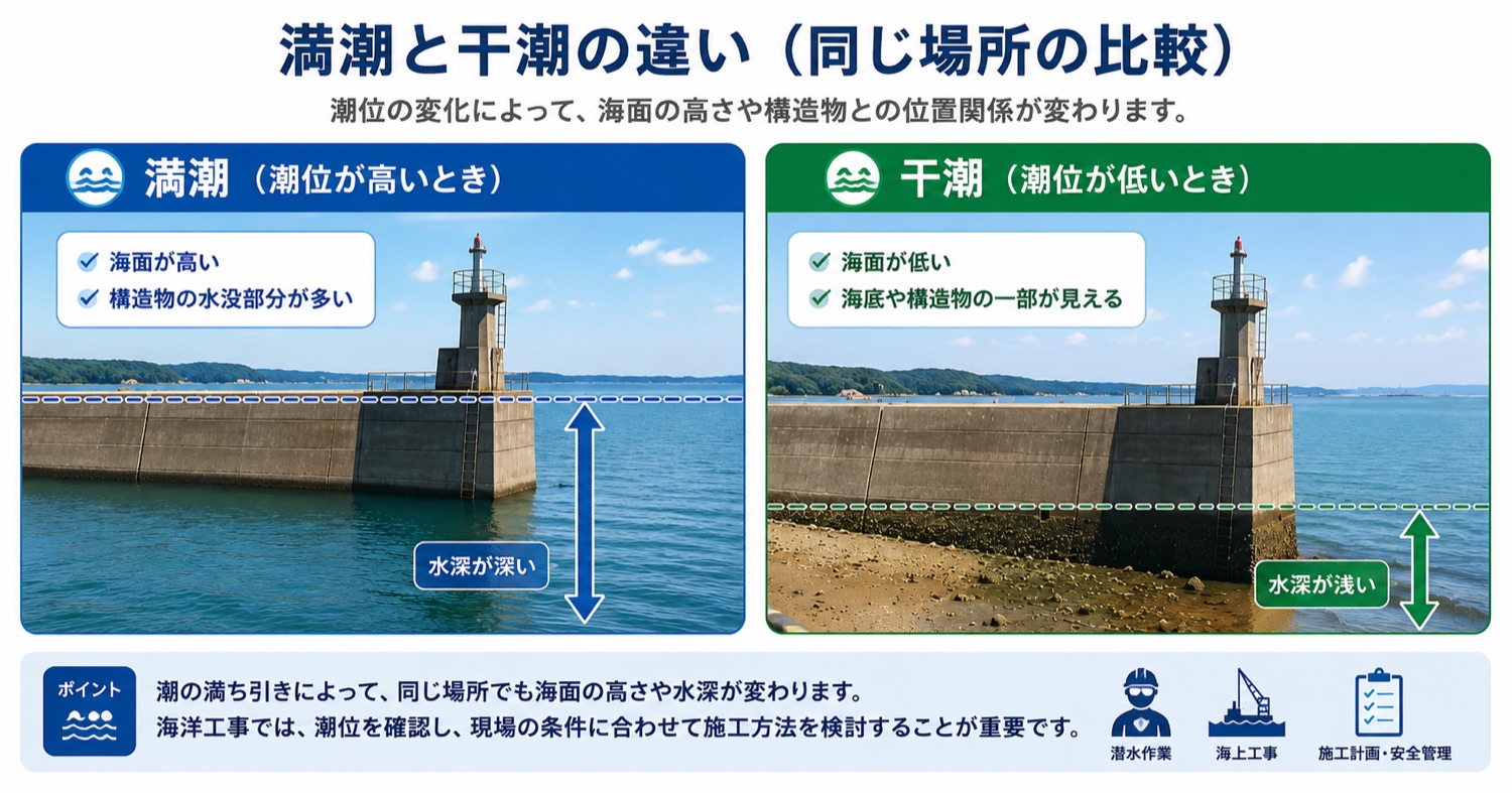 満潮と干潮とは